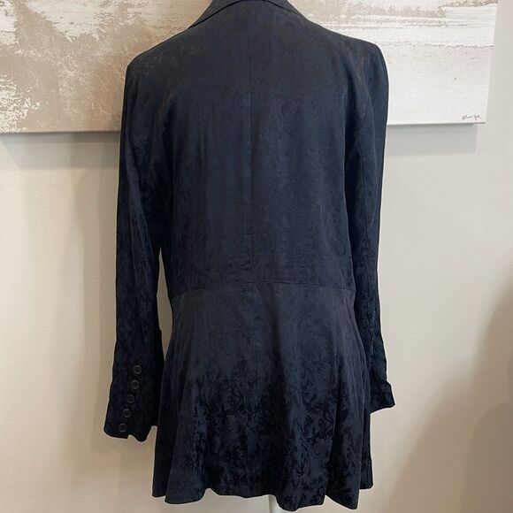 Free People Black Silky Printed Blazer - Picture 4 of 9